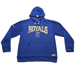 Kansas City Royals Hoodie Vintage Sports MLB Blue Pullover Distressed